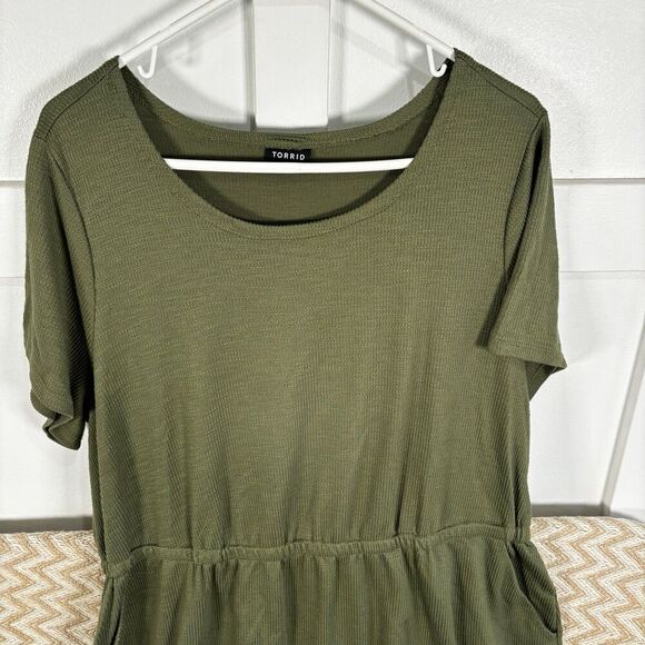 Torrid At The Knee Slub Rib Slit T-Shirt Dress - Picture 4 of 11